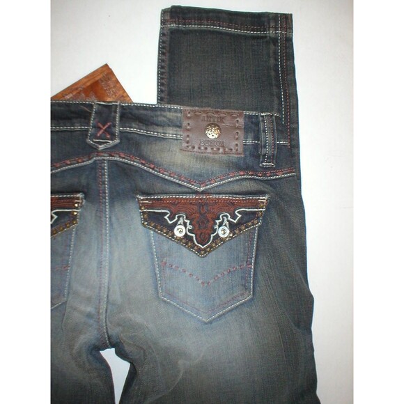 NWT $248 Womens Jeans Antik Denim 31 32 X 32 Designer Studs Gray Skinny New USA - Picture 6 of 6